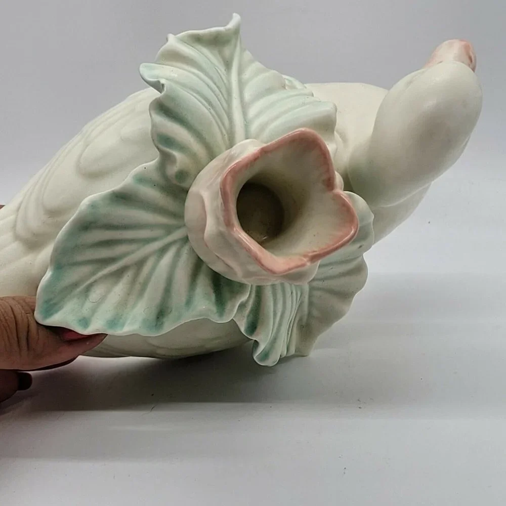 Vintage Fitz & Floyd Satin Glazed Duck Taper Candleholder Pastel Country Decor